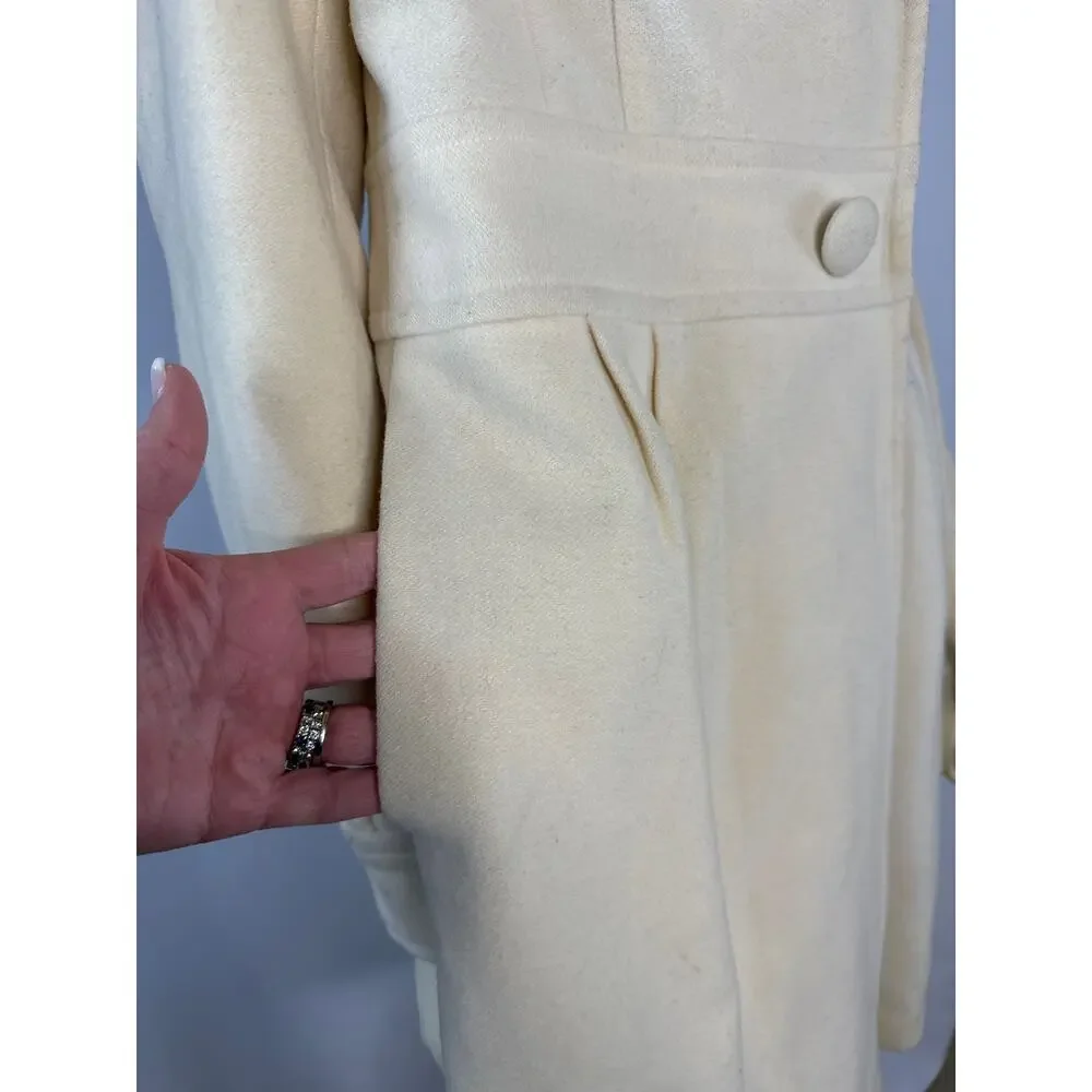 Retro Halogen fitted cream peacoat hoilday formal size medium
